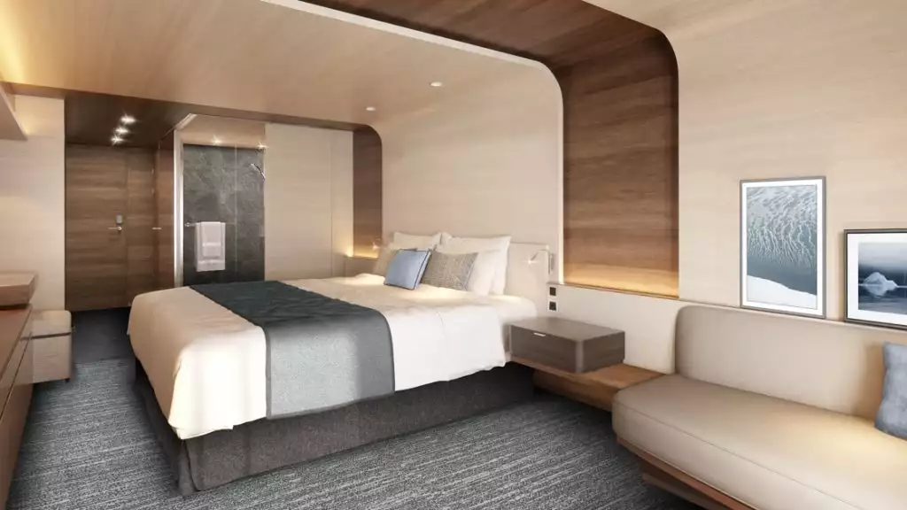 Cabin aboard Le Commandant Charcot. Photo by: Ponant