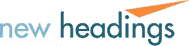 New Headings logo with orange check graphic