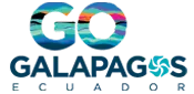Go Galapagos colorful logo with GO in many colors.