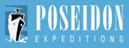Poseidon Expeditions blue logo with black ship.