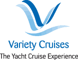 Variety Cruises logo with blue V.