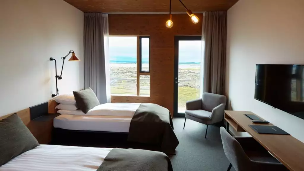 Lake View room with twin beds at Fosshotel Myvatn