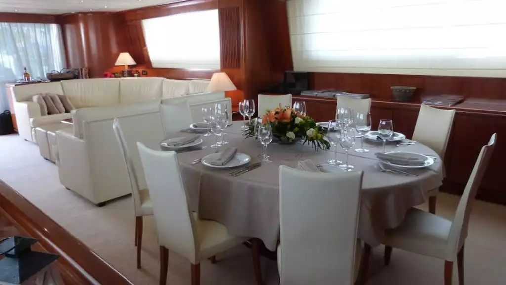Dining room aboard Absolute King