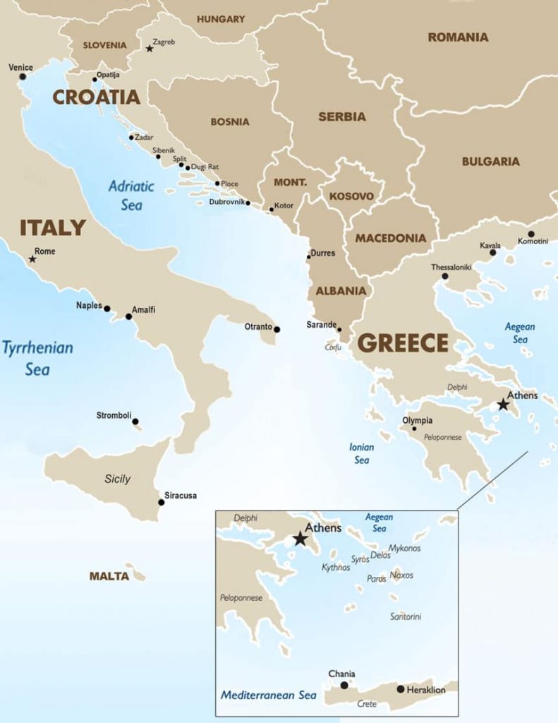 Is Greece in the Mediterranean Sea?