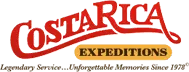 Costa Rica Expeditions logo. Legendary Service...Unforgettable Memories Since 1978.