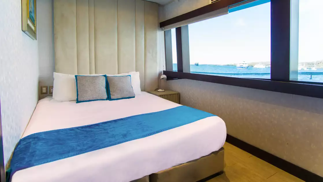 Enjoy the views while in this stateroom on the main deck which offers views while aboard the Grand Majestic in the Galapagos