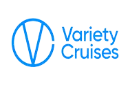 Variety Cruises logo with blue V inside a larger blue C.