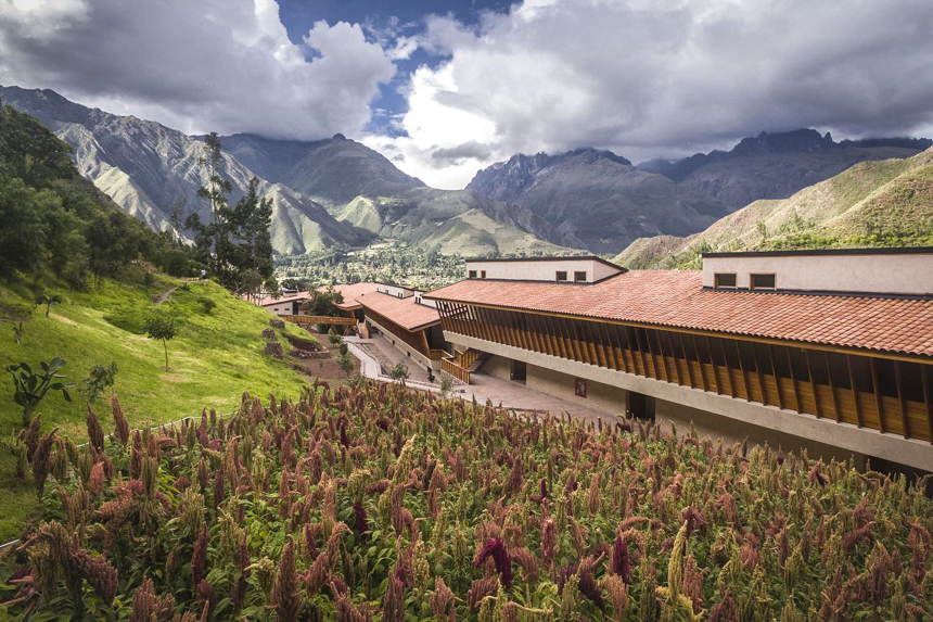 In Peru, Explora Sacred Valley Lodge sits among sweeping green mountains and fields of corn.