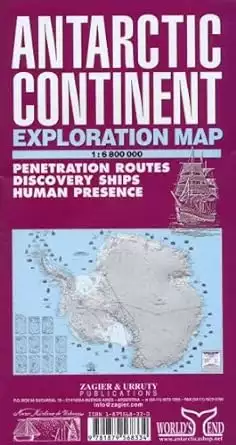 Map cover of Antarctic Continent Waterproof Exploration Map by Sergio Zagier