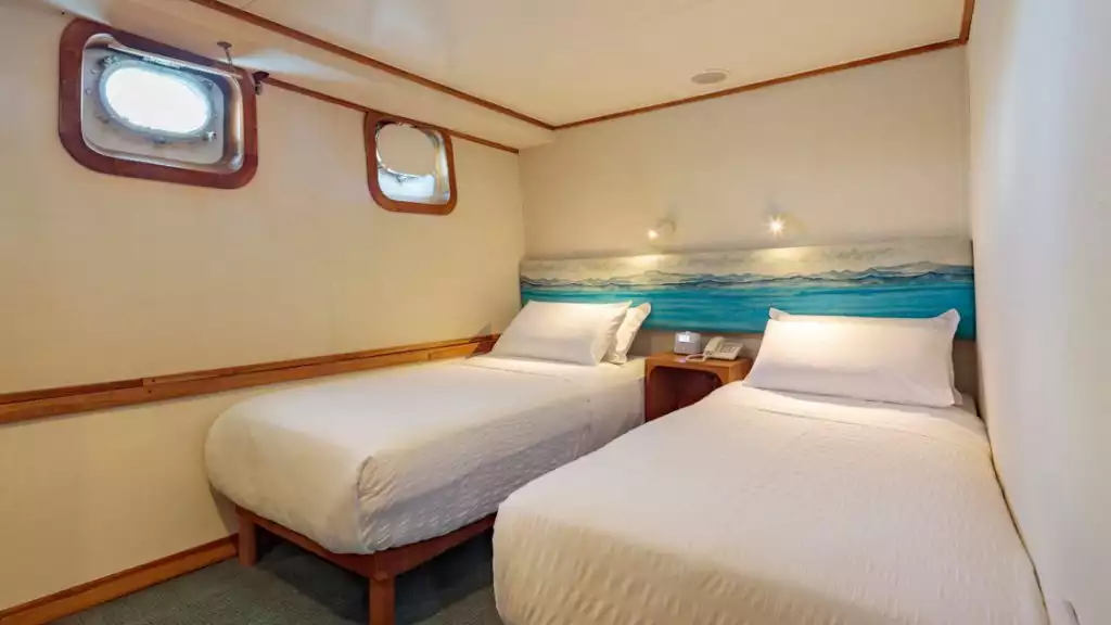 Standard cabin with twin beds aboard Coral I