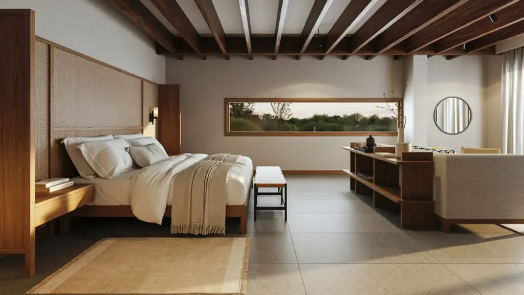 Evolution Suite with king bed at Finch Bay Eco Hotel