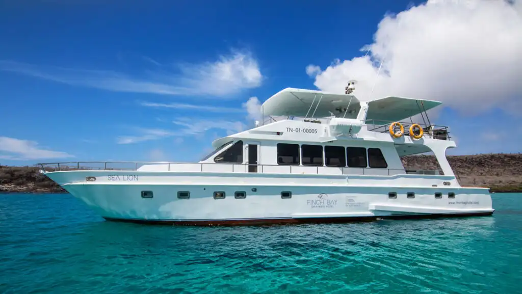 Sea Lion day tour yacht at Finch Bay Eco Hotel