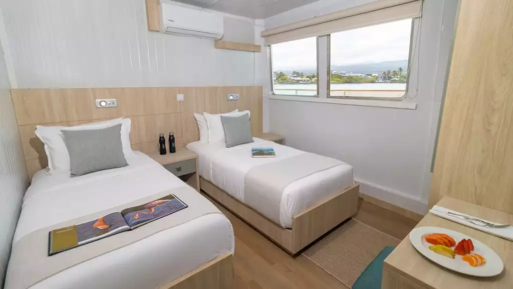 Main Deck Cabin #3 with twin beds aboard Galapagos Angel