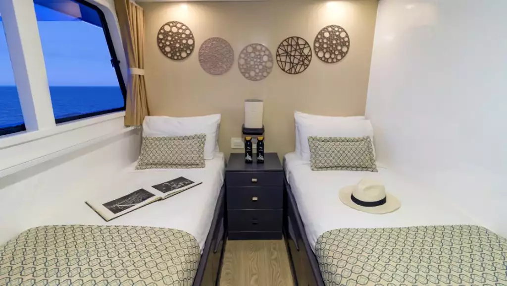 Upper Deck cabin with twin beds aboard Monserrat