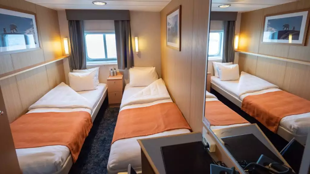 Twin Cabin (twin beds only) aboard Quest. Photo by: Eirik Grønningsæter