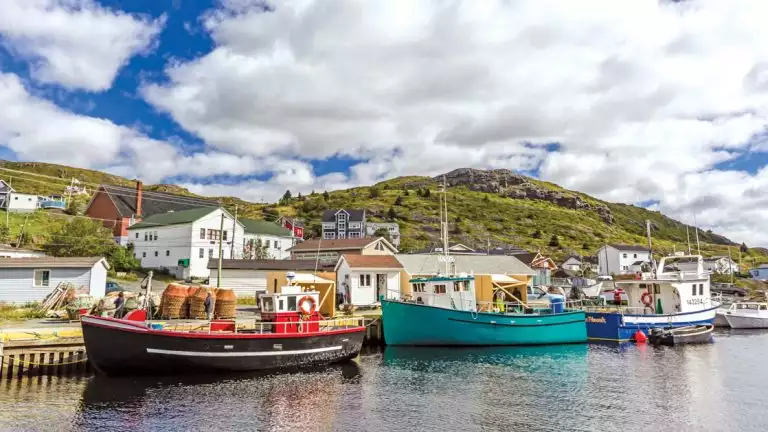 Small harbour with fishing boats outside St. John's, Newfoundland, Canada