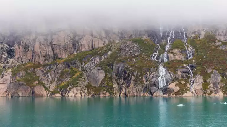 traversing Prins Christian Sund in Southern Greenland