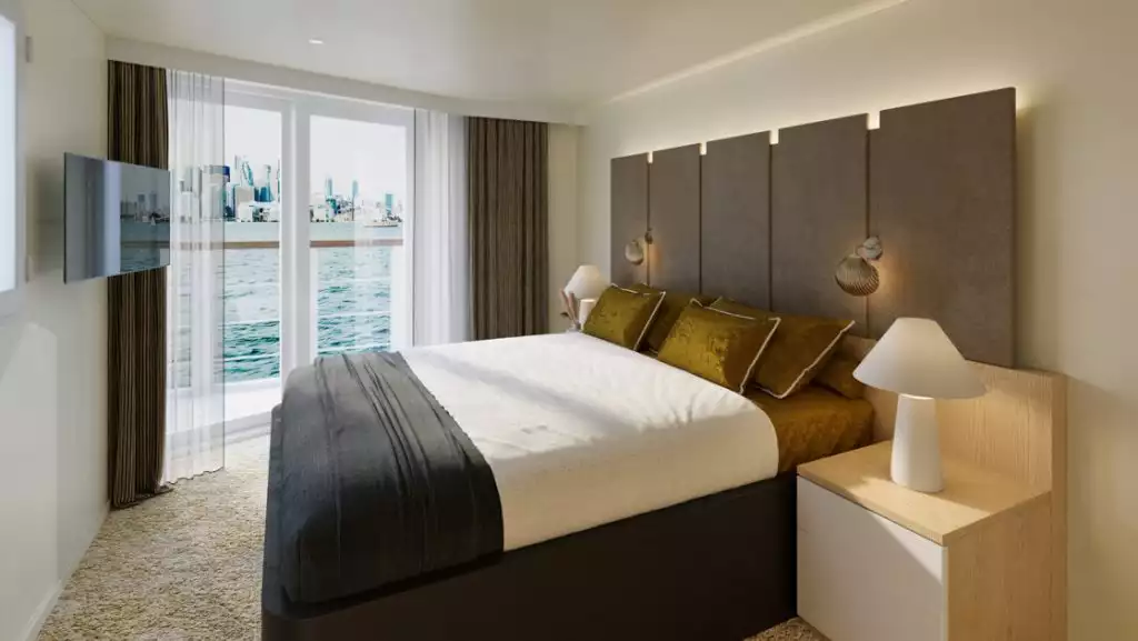 Pearl Suite with king bed aboard Paspaley Pearl