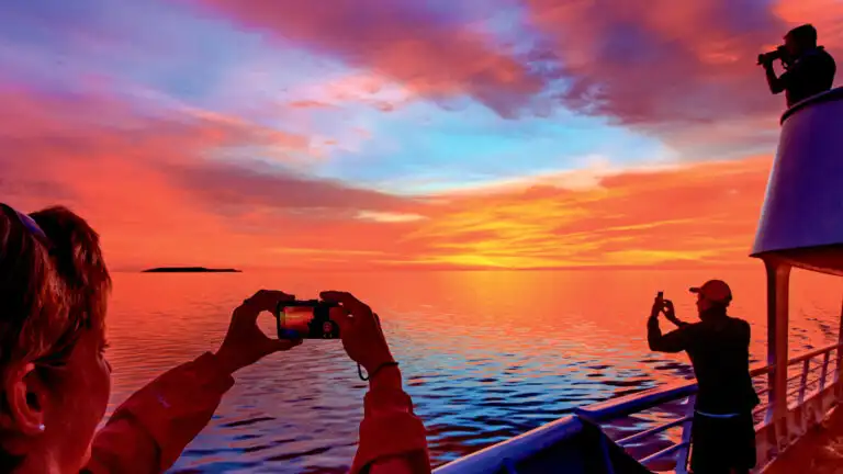 Photographers at Sunrise, Los Islotes, Isla Espiritu Santo, Baja California Sur, Mexico